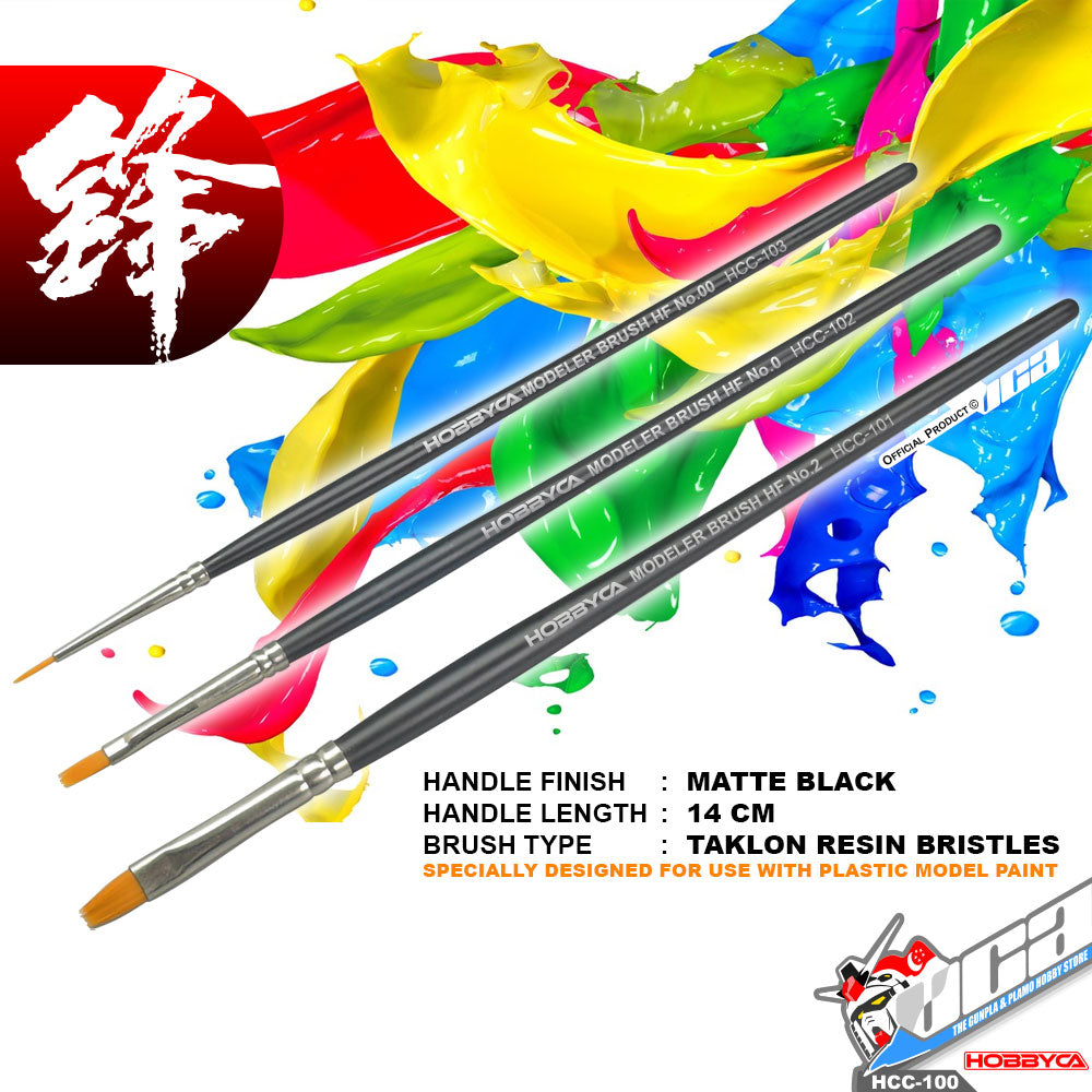 HOBBYCA HCC-100 HI FINISH MODELING BRUSH 3 PCS SET