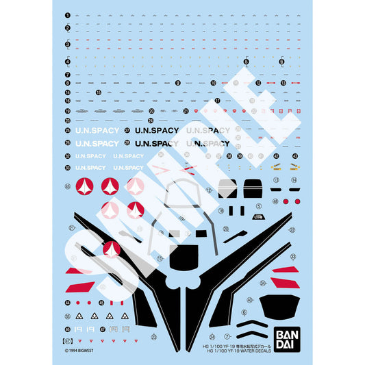 WATER DECALS FOR HG 1/100 YF-19