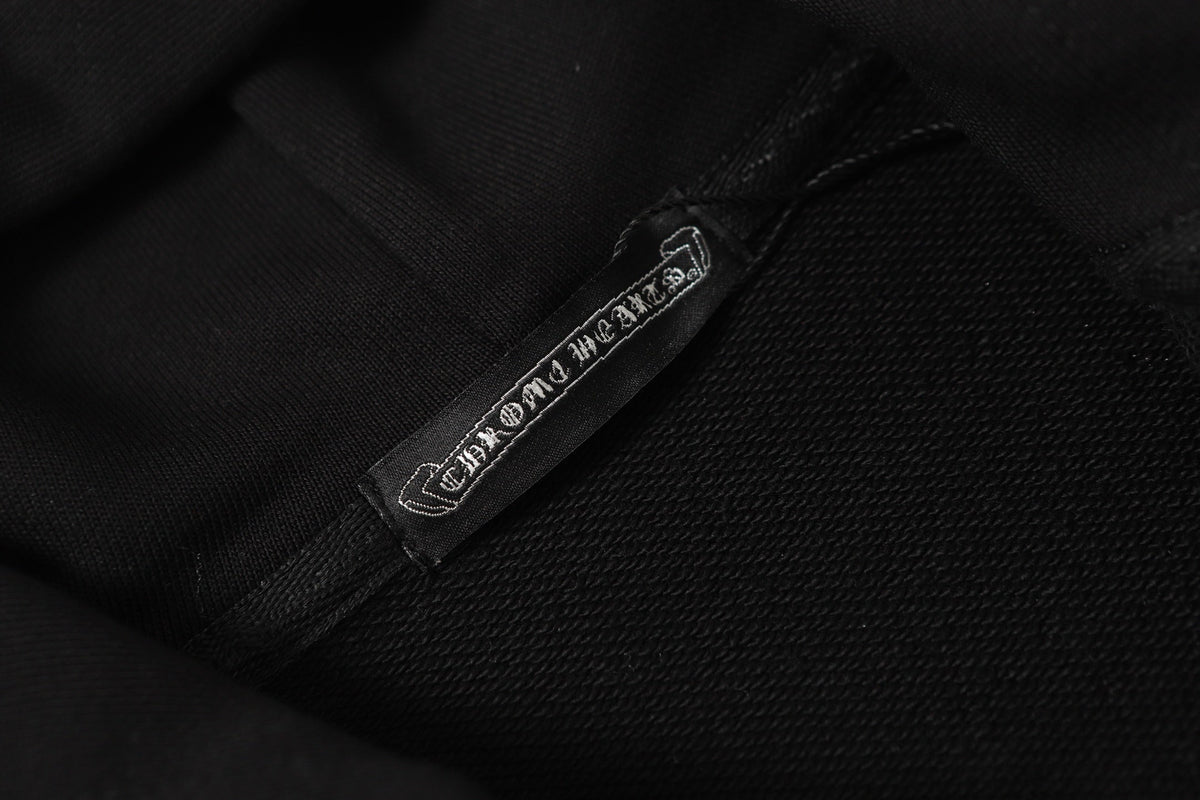 Chrome Hearts Colorful Rhinestone Hoodie - Black Gothic Street Sweatshirt 2608
