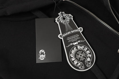 Chrome Hearts Colorful Rhinestone Hoodie - Black Gothic Street Sweatshirt 2608