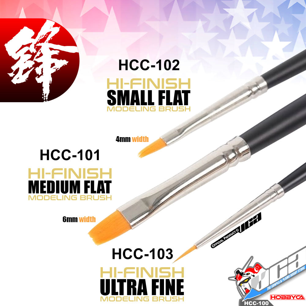 HOBBYCA HCC-100 HI FINISH MODELING BRUSH 3 PCS SET