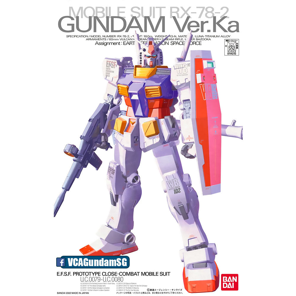 🔵𝐁𝐀𝐂𝐊𝐎𝐑𝐃𝐄𝐑 DELAYED JUN-2026】 MG RX-78-2 GUNDAM VER KA